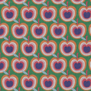 Van schie raamdecoratie & stoffen 2 Canvas retro appels groen