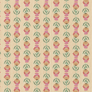 Katoen bloemen suri rood/groen