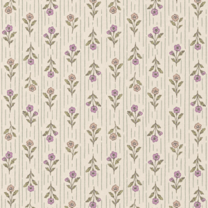 Katoen lieve bloemen offwhite