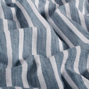 Geweven polyester strepen indigo