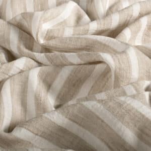 Geweven polyester strepen beige