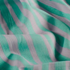Katoen viscose slub strepen mint/grijs