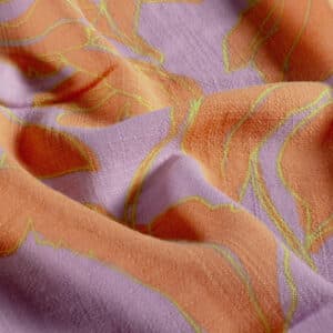 Viscose linnen bloemen lila