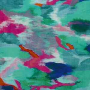 Viscose linnen abstract donker mint