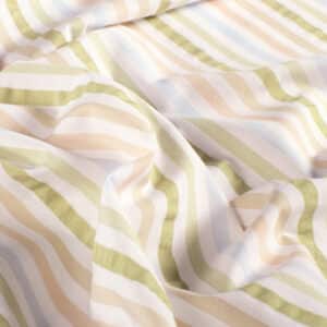 Seersucker strepen beige/groen