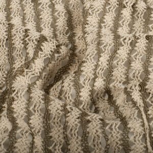 Van schie raamdecoratie & stoffen 2 Crochet strepen olijfgroen/taupe