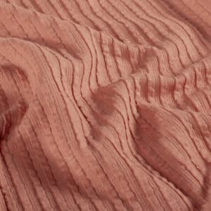 Rib jersey ruffle jacquard koraal