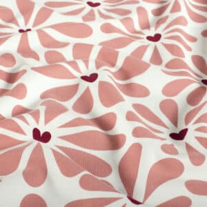 Jersey bloemen/harten offwhite