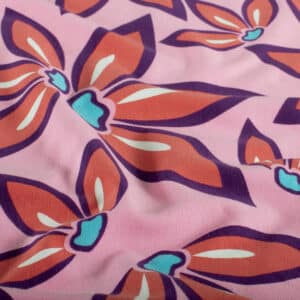 Jersey grote bloemen roze