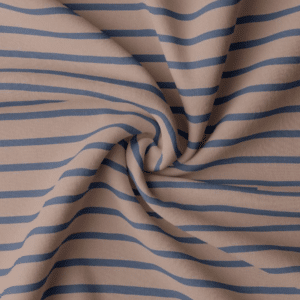 Jersey strepen bruin/indigo