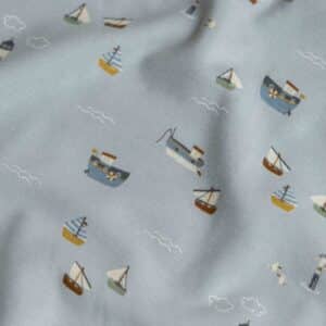 Coupon 150cm jersey bootjes lichtblauw