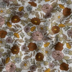 Coupon 150cm jersey gekleurde bloemen