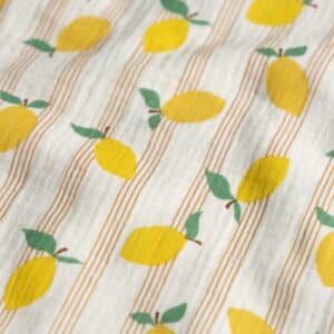 Hydrofiel citroenen/strepen offwhite