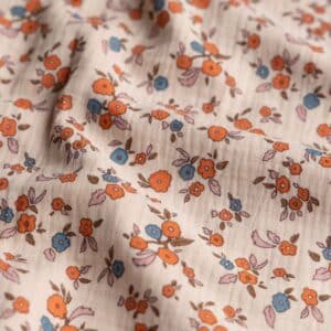 Hydrofiel bloemen june nude/oranje