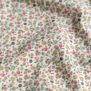 Hydrofiel bloemen offwhite/neon roze