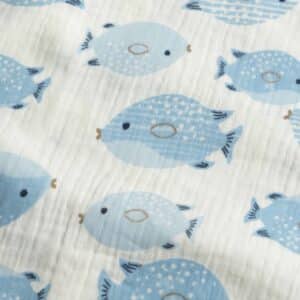 Hydrofiel vissen offwhite/blauw