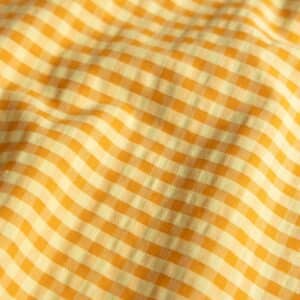 Seersucker ruit lemon/mango