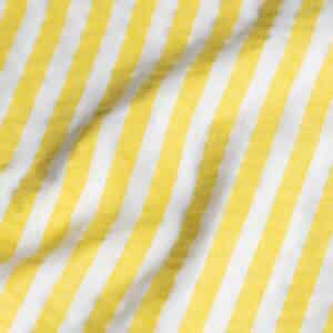 Seersucker strepen wit/geel