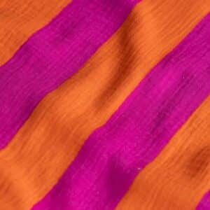 Hydrofiel strepen 40mm oranje/fuchsia