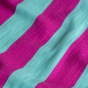 Hydrofiel strepen 40mm mint/fuchsia