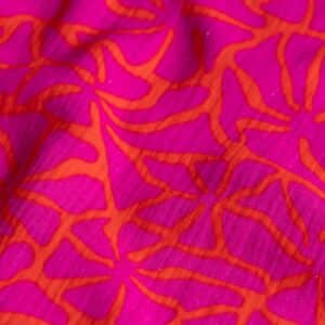 Hydrofiel abstracte bloemen koraal/paars