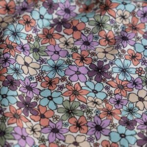 Poplin bloemen multicolor