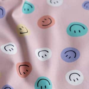 Poplin smileys lichtroze