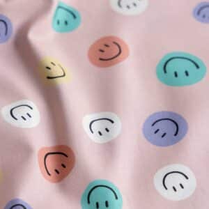 Poplin smileys lichtroze