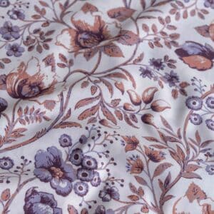 Poplin getekende bloemen offwhite