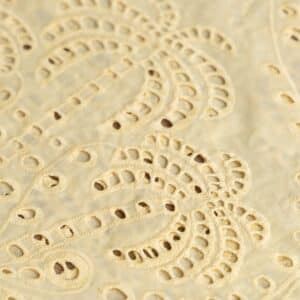 Broderie palmbomen botergeel