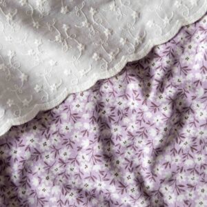 Coupon 25cm broderie schulprand offwhite