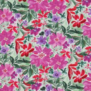 Van schie raamdecoratie & stoffen 2 Coupon 90cm viscose radiance bloemen