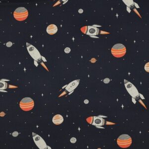Katoenen poplin ruimte donkerblauw