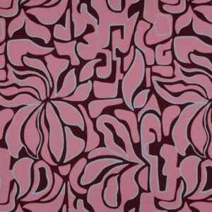 Rosella viscose stretch abstract bordeaux/roze