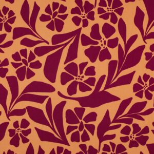 Rosella viscose stretch bloemen oranje