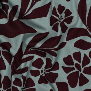 Rosella viscose stretch bloemen saliegroen