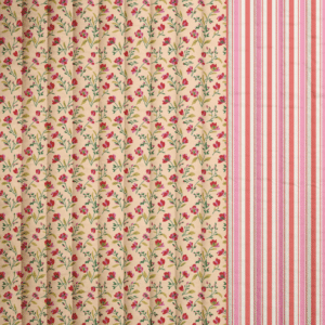 Van schie raamdecoratie & stoffen 2 Stepped katoen vanda bloemen en strepen