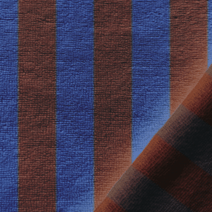 Bamboo badstof strepen azure/toffee