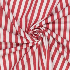 Denim yarn dyed strepen rood