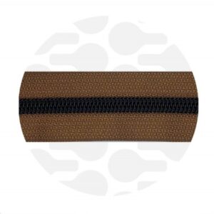 Van schie raamdecoratie & stoffen 3 Zipper zoo - nylon rits tobacco zwart - 1 meter