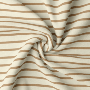 Jersey strepen ecru/camel