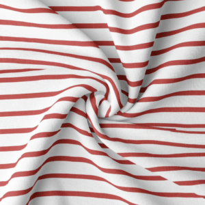 Van schie raamdecoratie & stoffen 3 Jersey strepen wit/rood