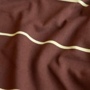 Van schie raamdecoratie & stoffen 2 Fibre mood - katoenen t-shirt stof strepen donkerbruin