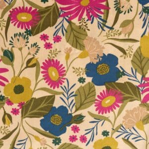 Canvas bloemen loric violet/blauw