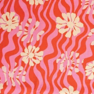 Canvas bloemen rozan rood/roze