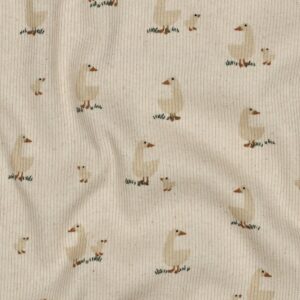 Rib jersey organic eenden naturel