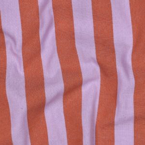 Yarn dyed katoen strepen lavendel/oranje