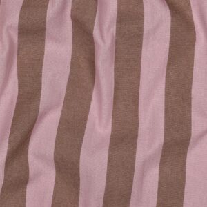 Yarn dyed katoen strepen lichtroze/bruin
