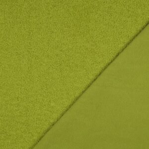 Coupon 50cm teddy fleece double sided limegroen