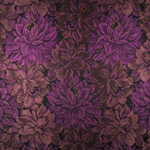 Coupon 110cm jacquard bloemen paars